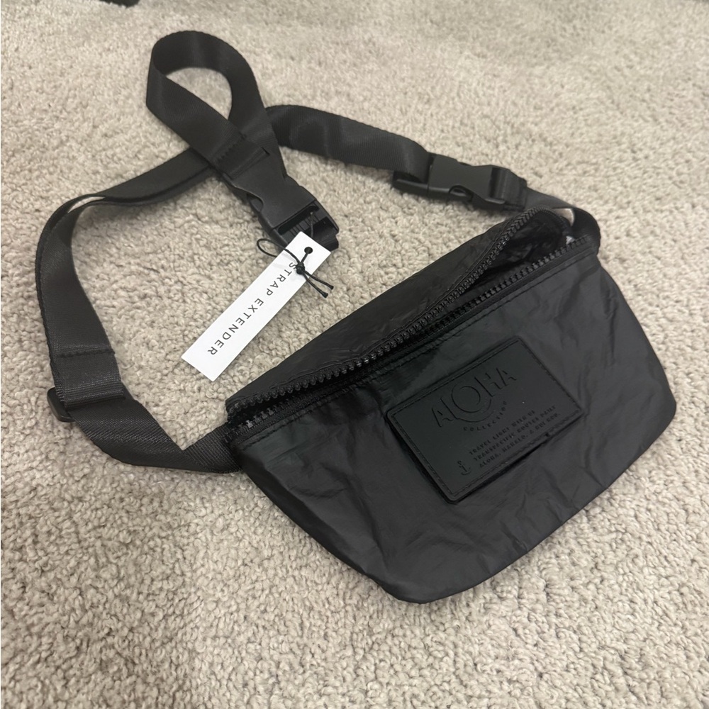 ALOHA mini hip pack Black Crossbody Bag and extender